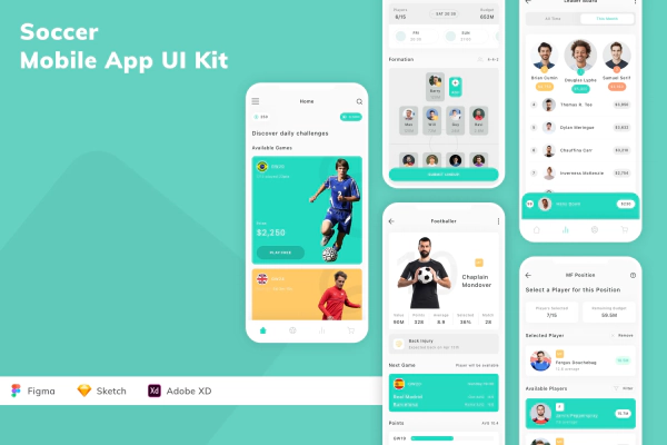 Soccer Mobile App UI Kit