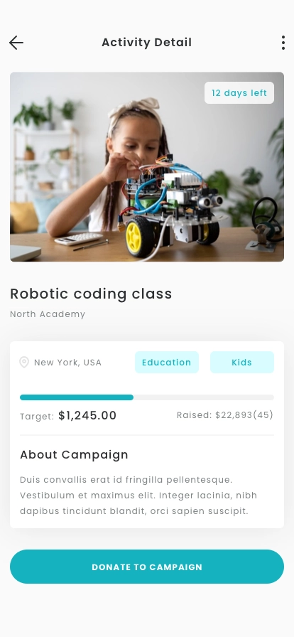 Donation & Crowdfunding App UI Kit - Screenshot 3