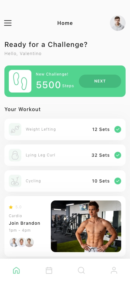 Personal Workout Mobile App UI Kit - Screenshot 1