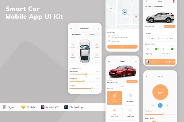 Smart Car Mobile App UI Kit