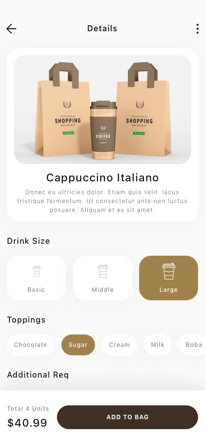 Coffee Ordering Mobile App UI Kit - Screenshot 2