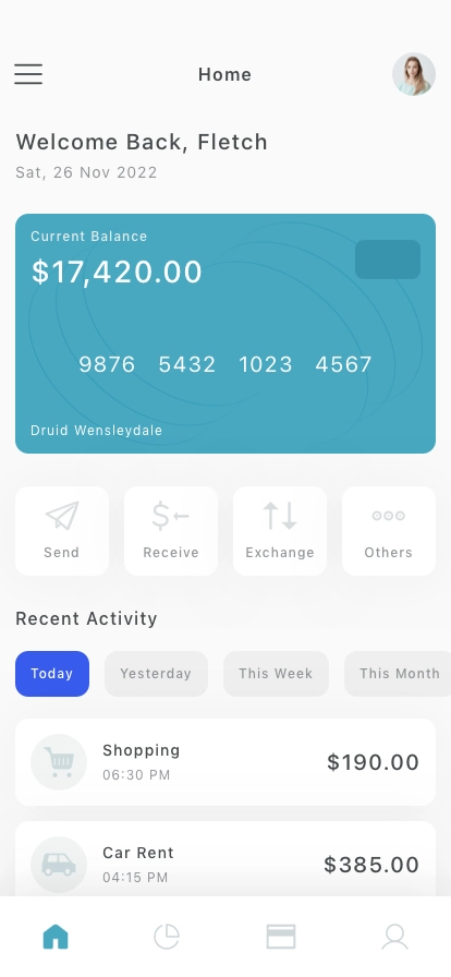E-Wallet & Banking Mobile App UI Kit - Screenshot 1