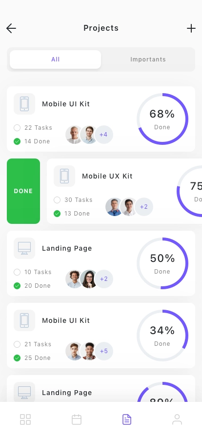 Task & Project Management Mobile App UI Kit - Screenshot 1