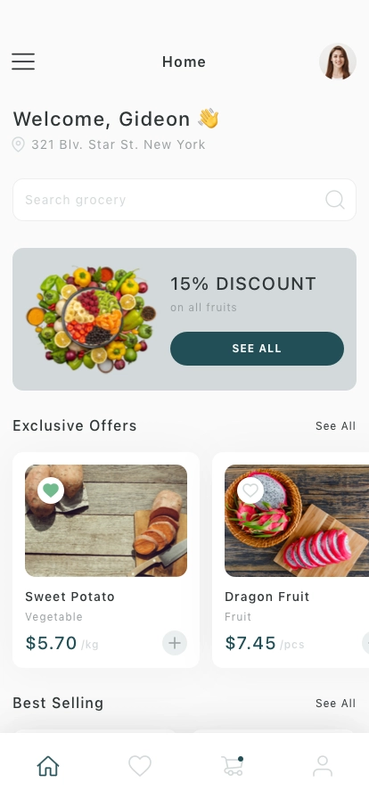 Grocery Mobile App UI Kit - Screenshot 1