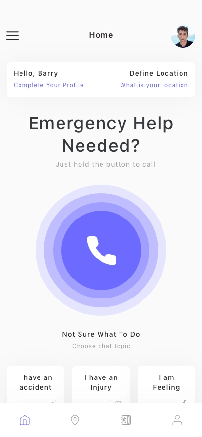 SOS Call Mobile App UI Kit - Screenshot 1