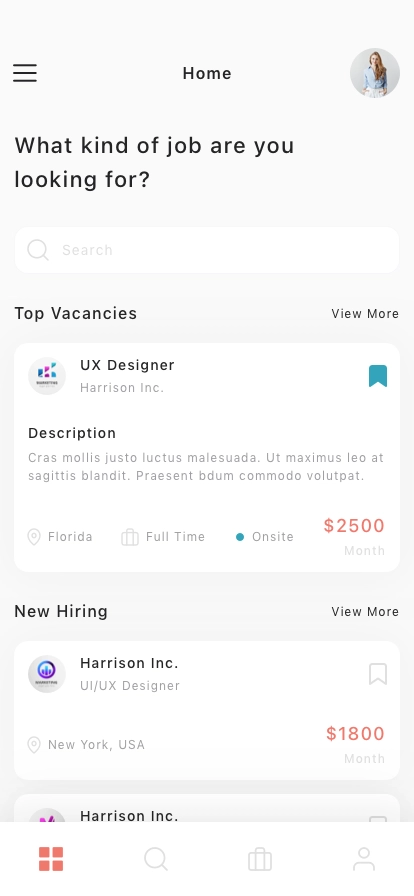 Job Platform Mobile App UI Kit - Screenshot 1