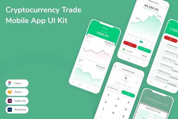 Cryptocurrency Trade Mobile App UI Kit
