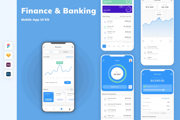 Finance & Banking Mobile App UI Kit