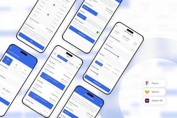 Bank Loan EMI Calculator Mobile App UI Kit