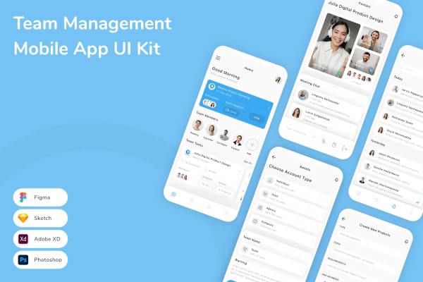 Team Management Mobile App UI Kit