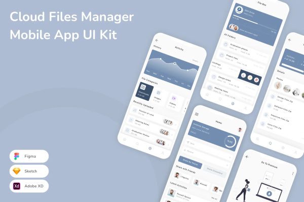Cloud Files Manager Mobile App UI Kit