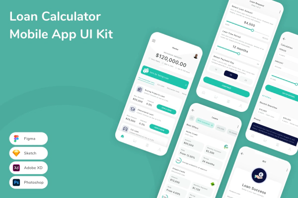 Loan Calculator Mobile App UI Kit