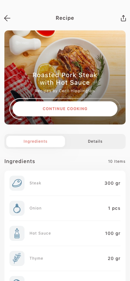 Cooking App UI Kit for Figma, Sketch & XD | UIworkshop