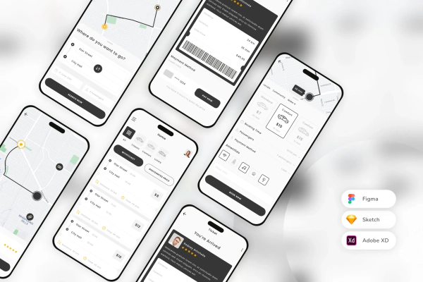 Taxi Booking Mobile App UI Kit