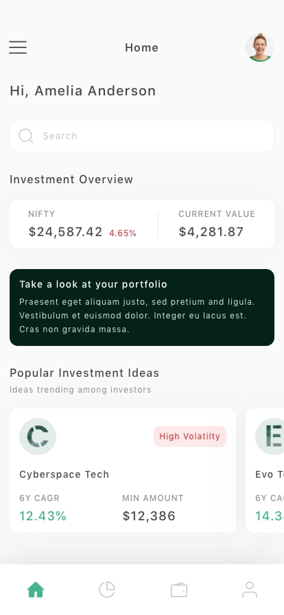 Investment Mobile App UI Kit - Screenshot 2