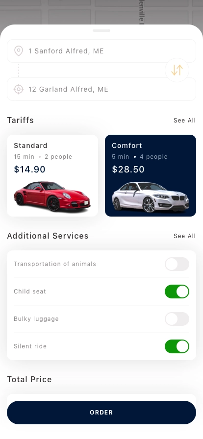 Taxi Call Mobile App UI Kit - Screenshot 5
