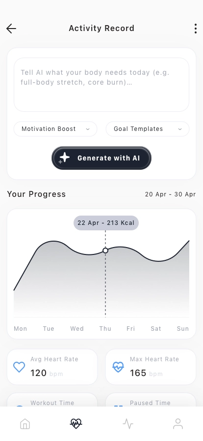 AI Fitness Training Mobile App UI Kit - Screenshot 2