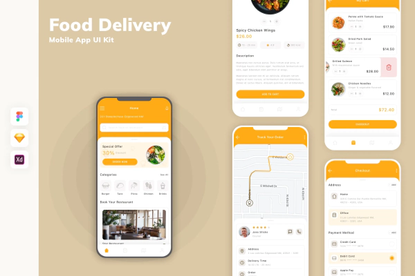 Food Delivery Mobile App UI Kit