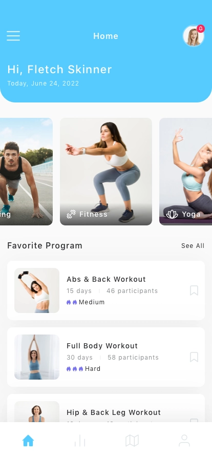 Personal Fitness Mobile App UI Kit - Screenshot 1