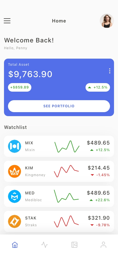 Cryptocurrency Mobile App UI Kit - Screenshot 2
