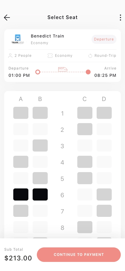 Train Ticket Mobile App UI Kit - Screenshot 5