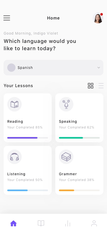 Language Learning Mobile App UI Kit - Screenshot 1