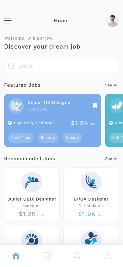 Work Finder Mobile App UI Kit - Screenshot 1
