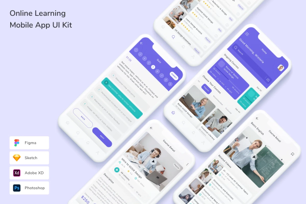 Online Learning Mobile App UI Kit