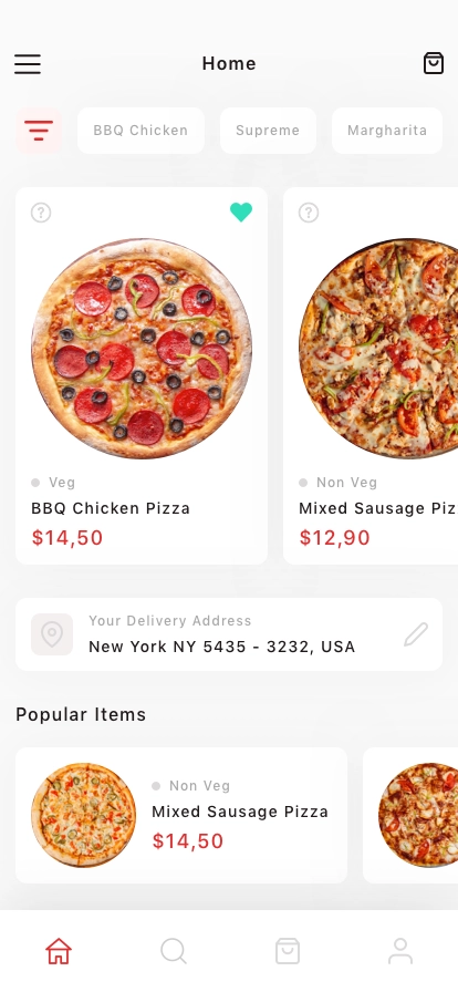 Pizza Delivery Mobile App UI Kit - Screenshot 1