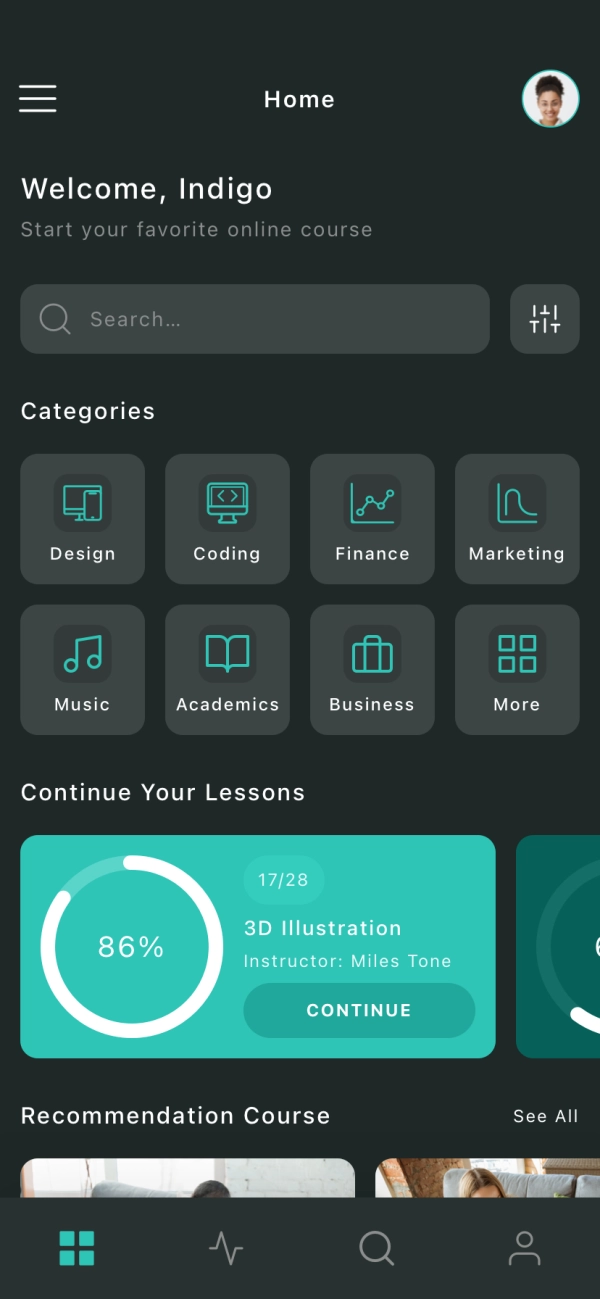 Learning Mobile App UI Kit - Screenshot 1