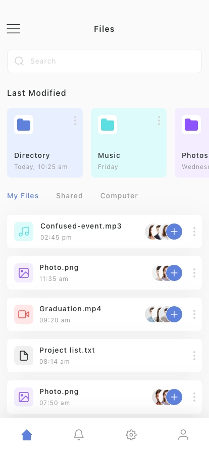 Cloud Storage Mobile App UI Kit for Figma, Sketch & XD | UIworkshop