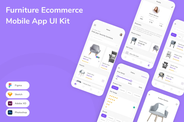 Furniture Ecommerce Mobile App UI Kit