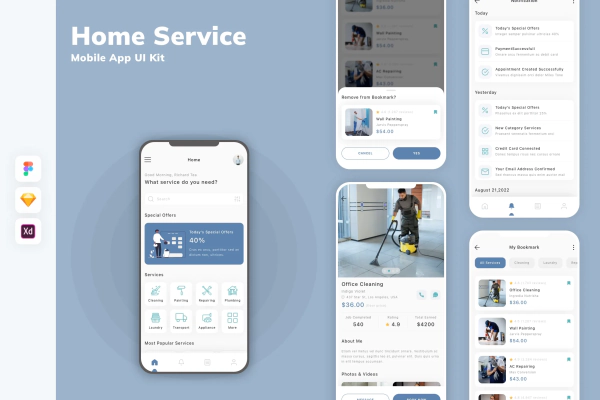 Home Service Mobile App UI Kit