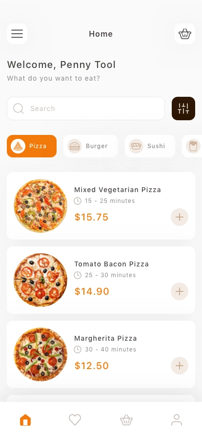 Pizza Delivery Mobile App UI Kit - Screenshot 1