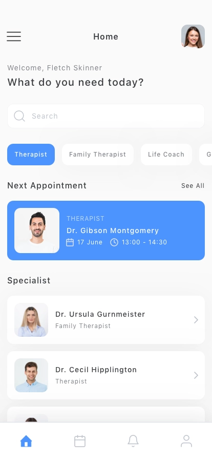 Online Therapy Mobile App UI Kit - Screenshot 1