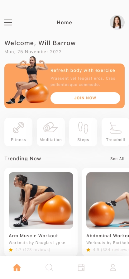 Fitness Mobile App UI Kit - Screenshot 1