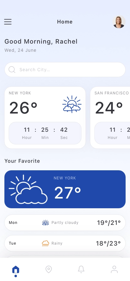 Weather Forecast Mobile App UI Kit - Screenshot 1