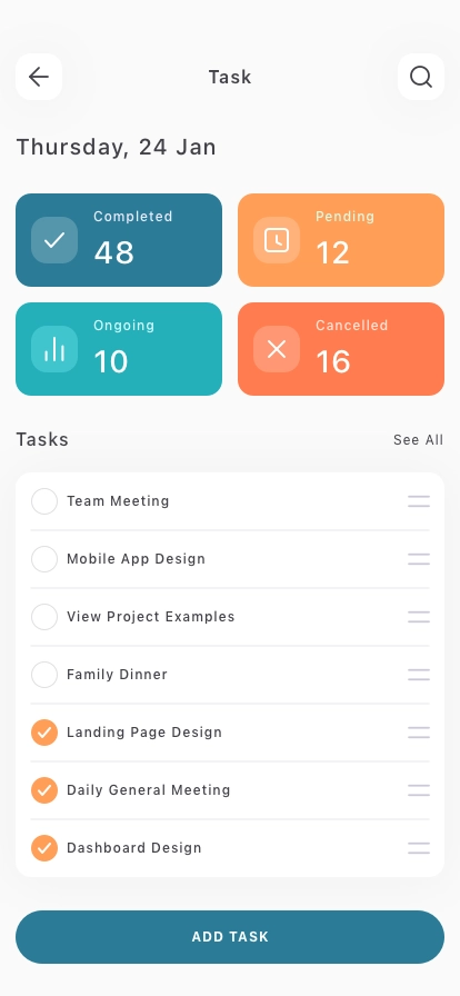 Analytics Dashboard Mobile App UI Kit - Screenshot 2