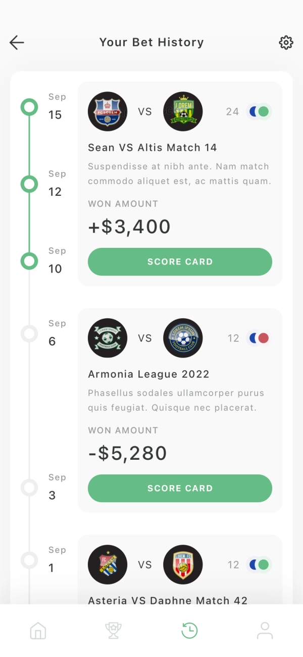 Betting Mobile App UI Kit - Screenshot 3
