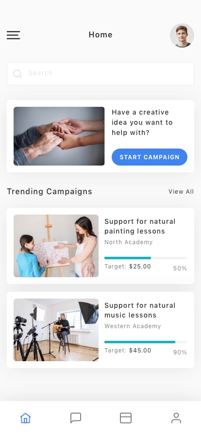 Donation & Crowdfunding Mobile App UI Kit - Screenshot 2