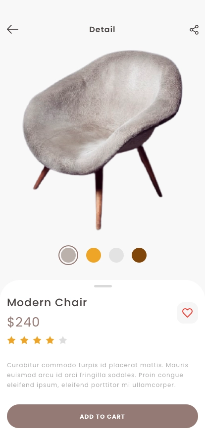 Furniture Shop Mobile App UI Kit - Screenshot 5