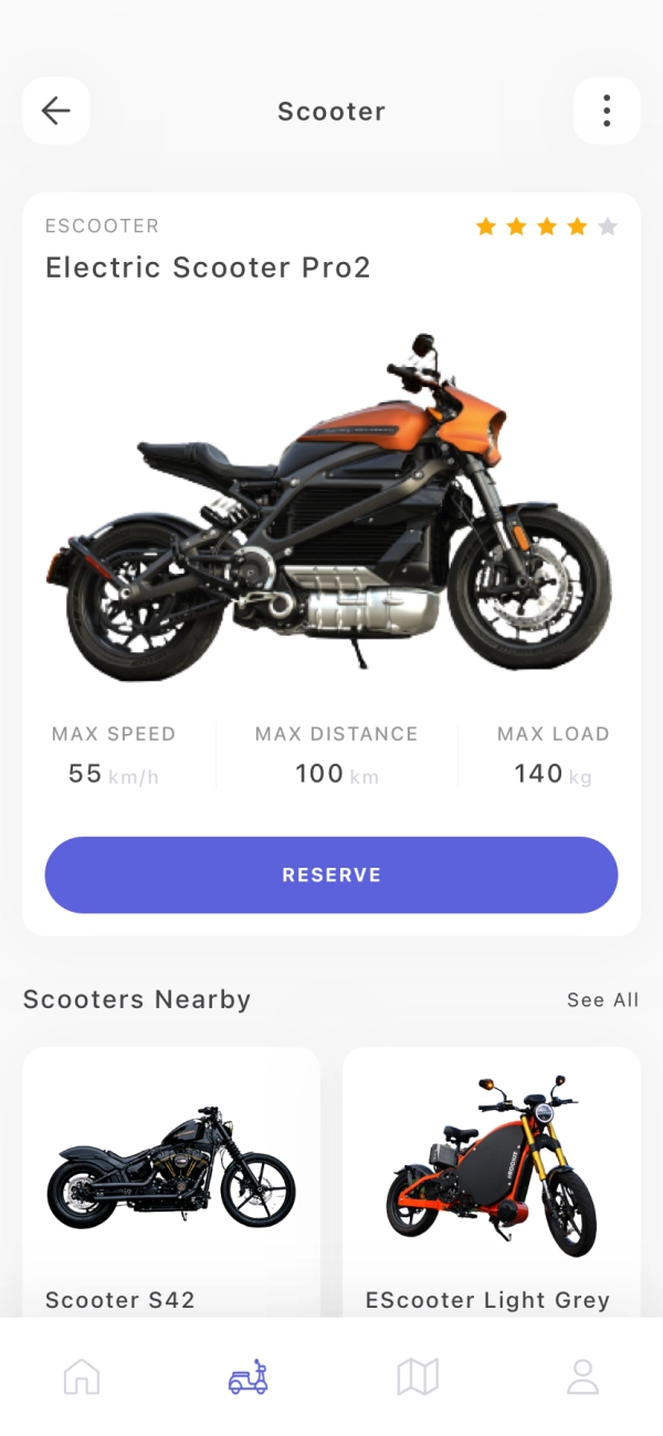 Scooter Rental Mobile App UI Kit - Screenshot 1