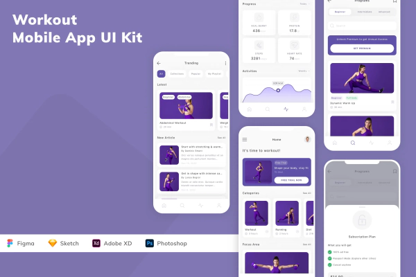 Workout Mobile App UI Kit