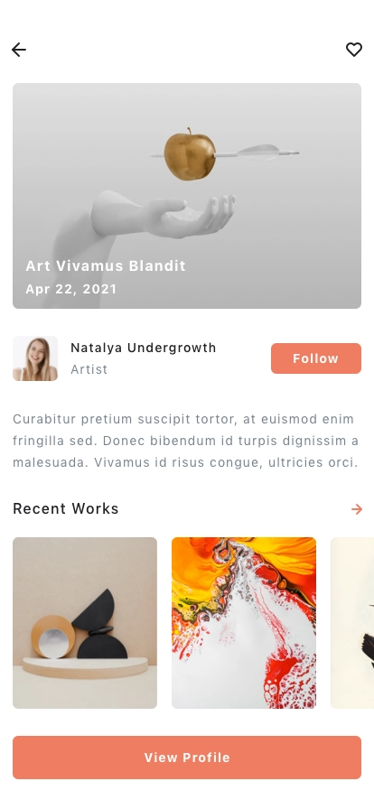 Art Gallery Mobile App UI Kit - Screenshot 5
