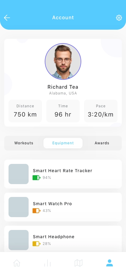 Personal Fitness Mobile App UI Kit - Screenshot 4