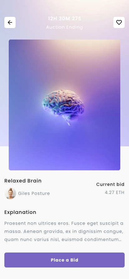 NFT Auction Mobile App UI Kit - Screenshot 2