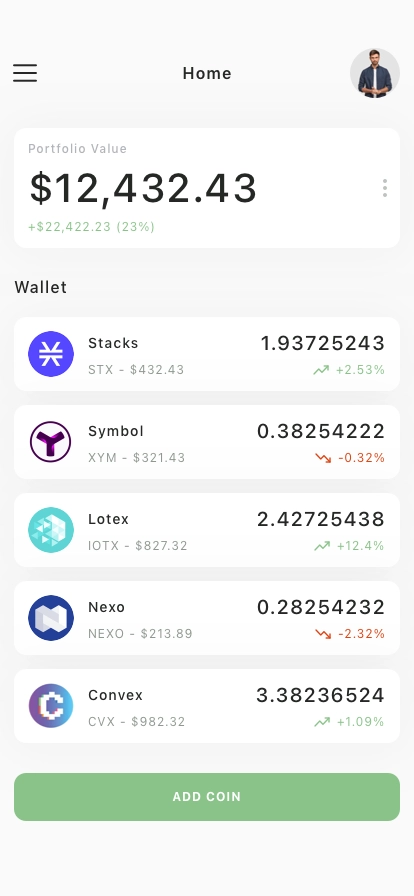 Crypto Wallet Mobile App UI Kit for Figma, Sketch & XD | UIworkshop