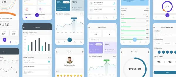 Habit & Goals Tracker App UI Kits