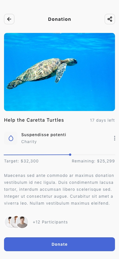 Donation & Charity Mobile App UI Kit - Screenshot 3