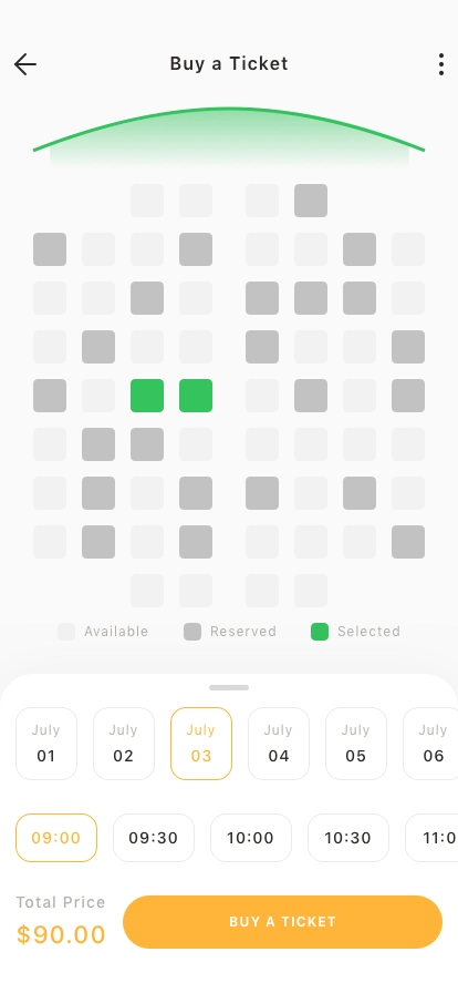 Movie Ticket Mobile App UI Kit - Screenshot 2